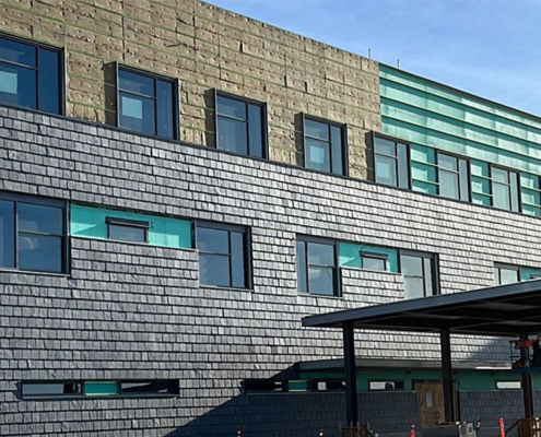 0002_Vertical Slate Cladding On The Nulok A1 Fire Rated Roof & Cladding System