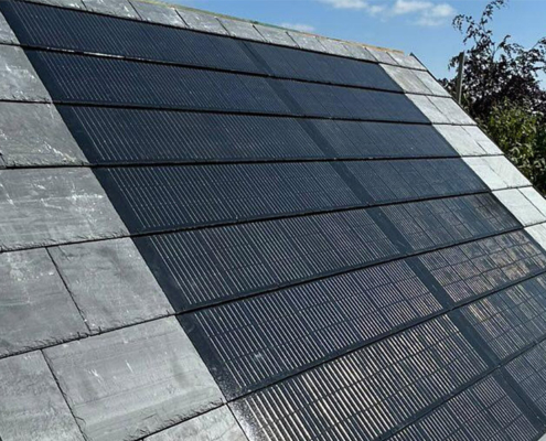 0005_Up Close Solar Tiles Installed With Natural Slate