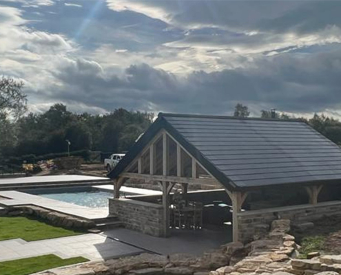 0009_Solar Tiles On BBQ Hut In Worksop