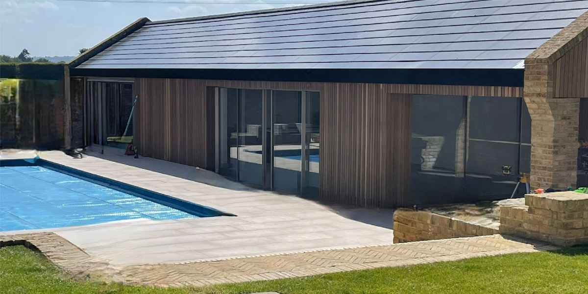 0034_New Pool House Has Nulok Solar Tiles Installed. This Project Is In England