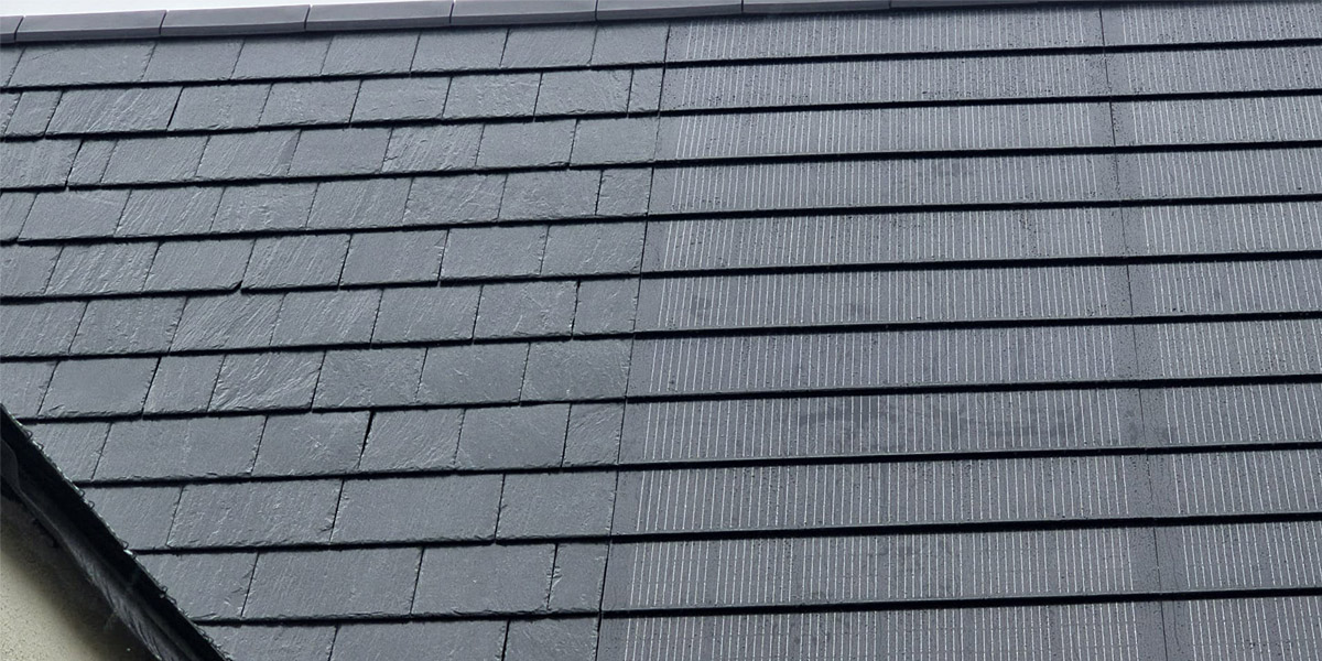 0061_Close Up Of Slate & Solar Tiles On A New Roof In Ireland