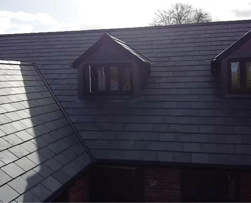 0066_Brazilian Slate Installed On The Nulok System On New Roof In England
